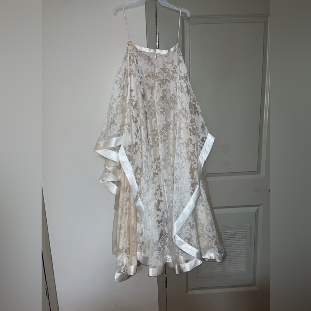 Golden Pearl Embellished Lace Skirt Ivory/Nude Glamorous by Terani Small - Picture 14 of 14